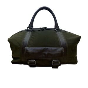 Banana Republic Olive Duffel Bag with Leather Accents